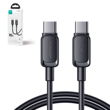 Kabeļu USB-C kabelis - USB-C 100W 1.2m Black