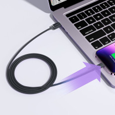 Kabeltråd for iPhone Lightning - USB 2.4A 480Mbps 2m svart