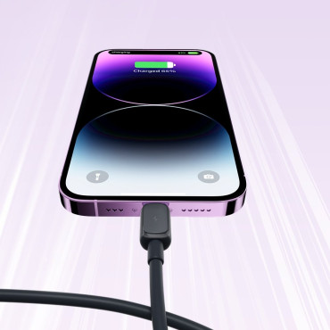 Kabeltråd for iPhone Lightning - USB 2.4A 480Mbps 2m svart