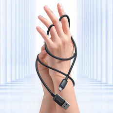 Kabelski microuseb kabel - USB 2.4A 480Mbps 2M črna