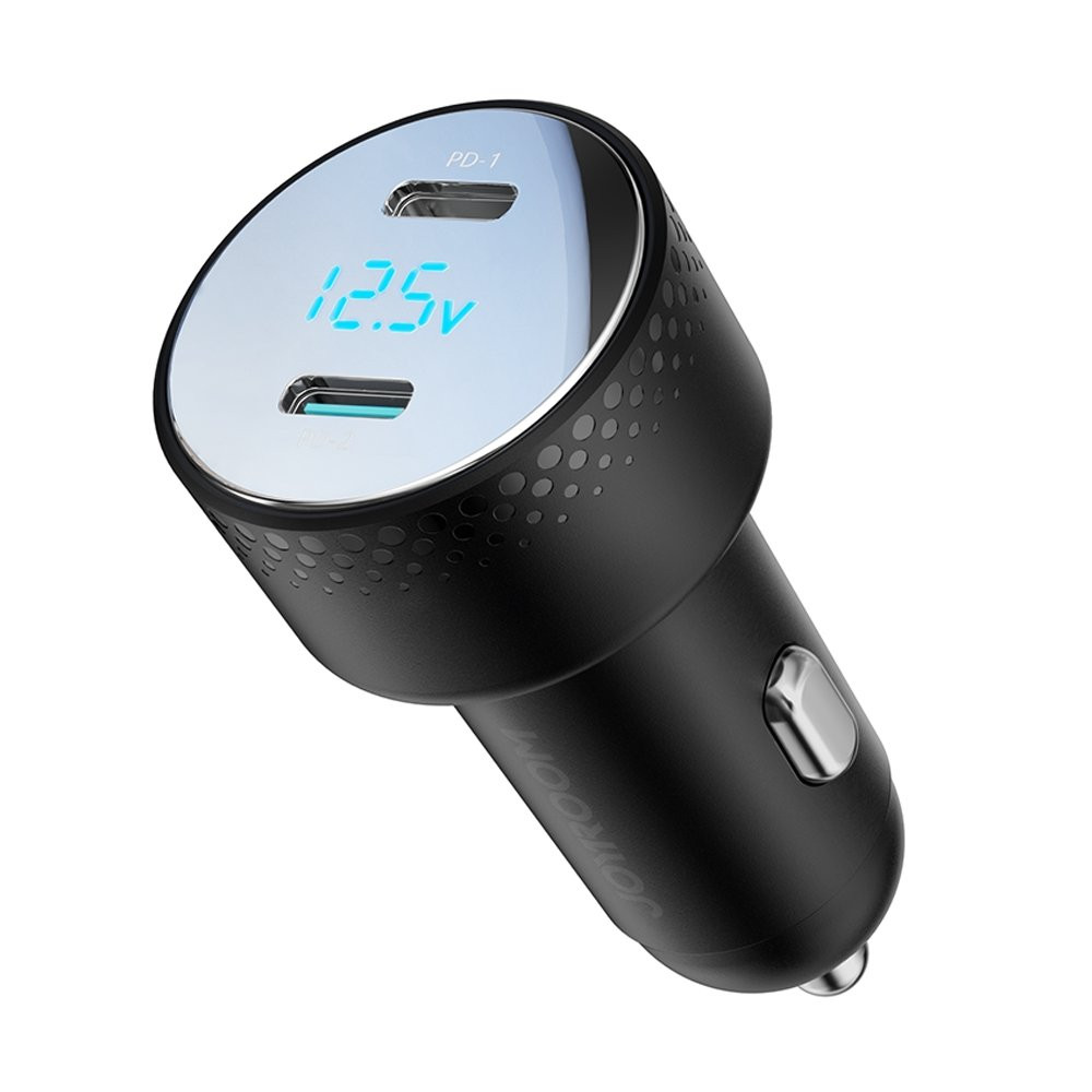 Chargeur de voiture avec 2x affichage noir USB-C 70W Chargeur de voiture avec 2x affichage noir USB-C 70W