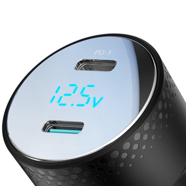 Autosúčiastka s 2x USB-C 70W Black Display