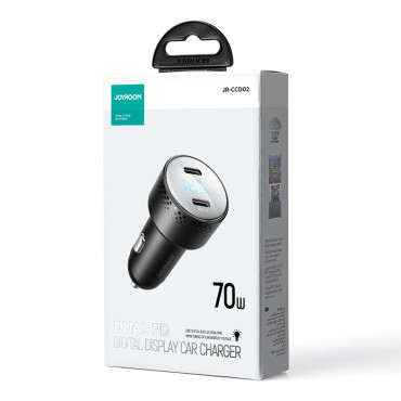 Autosúčiastka s 2x USB-C 70W Black Display