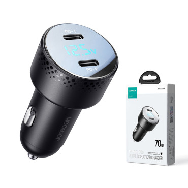 Autosúčiastka s 2x USB-C 70W Black Display