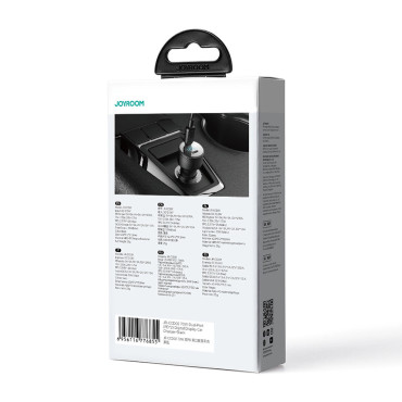 Chargeur de voiture avec 2x affichage noir USB-C 70W