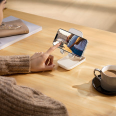 Adjustable stand on phone Seashell Series White