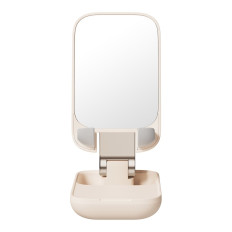 2in1 adjustable stand on phone stand with mirror seashell series beige