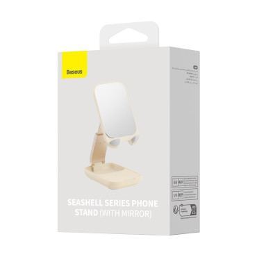 2in1 Stand regolabile su supporto per telefono con specchio Seashell Series Beige