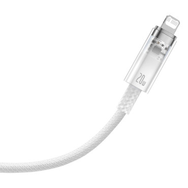 Kabeļu vadu vads iPhone Explorer sērijai USB-C - Zibens 20W 1m balts
