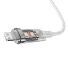 Kabeļu vadu vads iPhone Explorer sērijai USB-C - Zibens 20W 1m balts