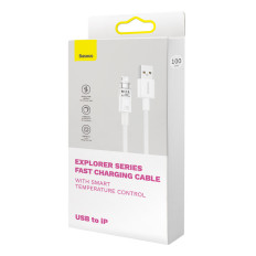 Žična žica za iPhone Explorer serije USB - Lightning 2.4a 2M bela