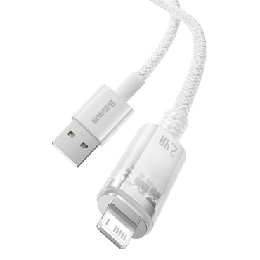 Καλώδιο σύρμα καλωδίου για iPhone Explorer Σειρά USB - Lightning 2.4a 2m λευκό