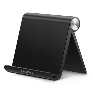 Suporte de mesa de mesa no tablet preto do punho do telefone