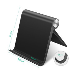 Suporte de mesa de mesa no tablet preto do punho do telefone