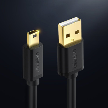 Kabeļu USB kabelis - mini USB 480Mbps 1m melns