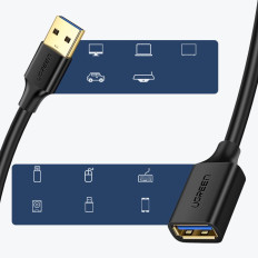 USB 3,0 1m kabelförlängningskabel