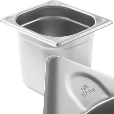 Container GN 1/6 linha de cozinha de aço alta altura - Hendi 806647