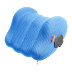 Cojín de automóviles en el reposacabezas con la forma de ComfortRide. Azul