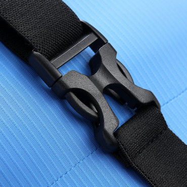 Almofada de carro no encosto de cabeça com forma de comfortride. Azul