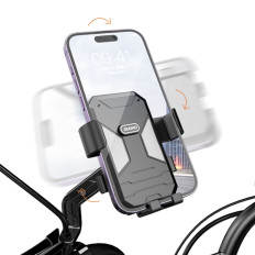 Soporte de teléfono de bicicleta de motocicleta para el volante F7C + Negro