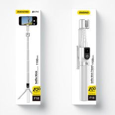 Selfie Stick Telescopic Kijek för selfie med stativ och fjärrkontroll BT F18W vit