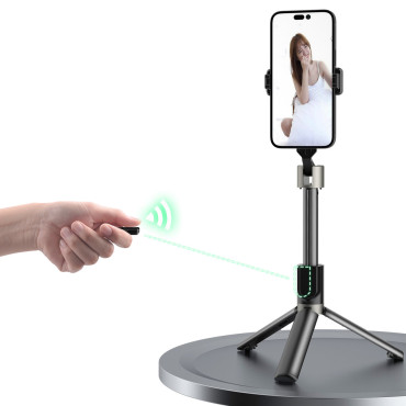 Selfie Stick teleskopski kijek za selfie s stojalo in daljinski upravljalnik bt f18w črna