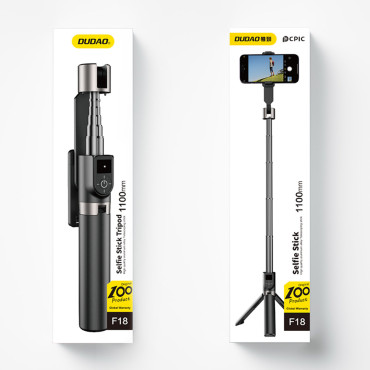Selfie Stick Telescopic Kijek för selfie med stativ och fjärrkontroll BT F18W svart