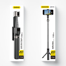 Selfie Stick Telescopic Kijek för selfie med stativ och fjärrkontroll BT F18W svart