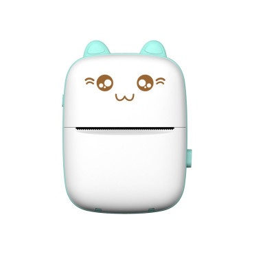 Mini Cat Termični tiskalnik za nalepko nalepke, ki je bil dokončan iz Bluetooth zabavne tiskane modre barve