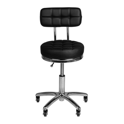 Sgabello cosmetico AM-877 nero — vista frontale