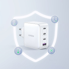 Γρήγορος φορτωτής GAN 3x USB-C USB 100W PP PD Power Power Power White