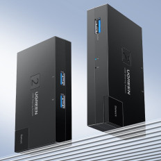 Prepínač USB 3.0 prepnite obojsmernú cestu do dvoch čiernych počítačov