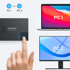 Prepínač USB 3.0 prepnite obojsmernú cestu do dvoch čiernych počítačov