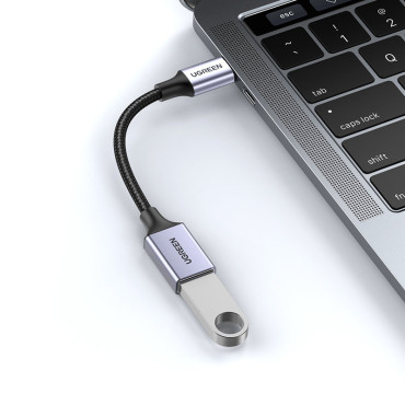 Adapter adapter z kablom USB na USB-C OTG 15cm črna