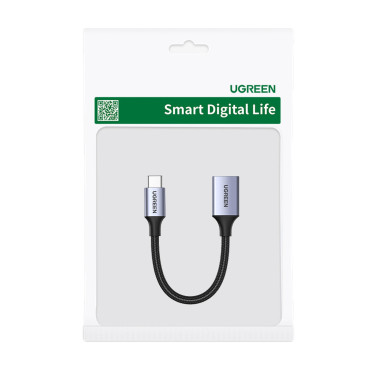 Adaptera adapteris ar USB kabeļu kabeli USB-C OTG 15cm melnā krāsā