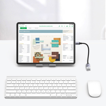Adapter adapter z kablom USB na USB-C OTG 15cm črna