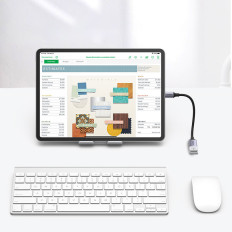 Adaptera adapteris ar USB kabeļu kabeli USB-C OTG 15cm melnā krāsā