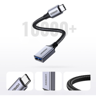 Adaptera adapteris ar USB kabeļu kabeli USB-C OTG 15cm melnā krāsā