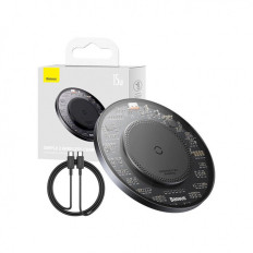 Magnetisk induktionslastare för en 15W + USB-C 1M-kabel Svart