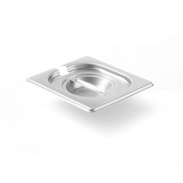 Steel lid for GN Kitchen Line with a notch on the gn 1/6 - Hendi 806968