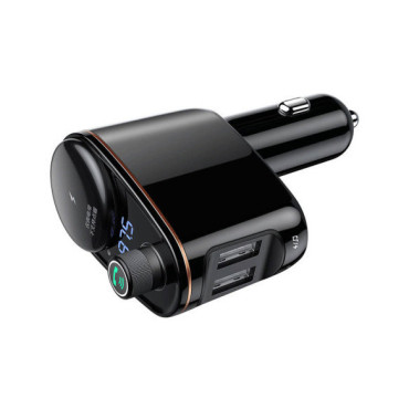 2V1 Automobilový vysielač FM Bluetooth a 2x USB nabíjačka čierna