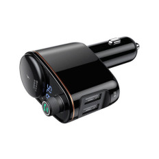2V1 Automobilový vysielač FM Bluetooth a 2x USB nabíjačka čierna