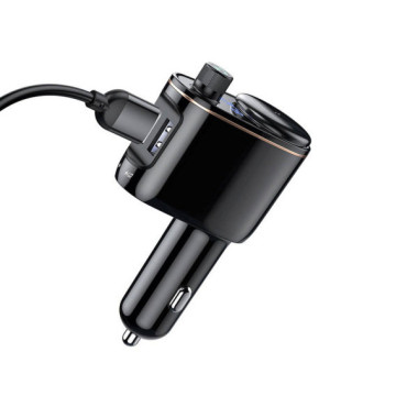 2V1 Automobilový vysielač FM Bluetooth a 2x USB nabíjačka čierna