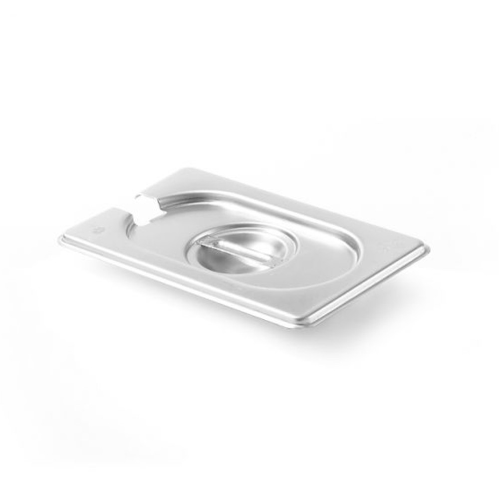 Couvercle en acier pour GN Kitchen Line avec découpe pour louche GN 1/9 - Hendi 806975