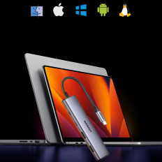 Hub USB-C-pordi adapter - 2x USB-A 2x USB-C 20cm hall