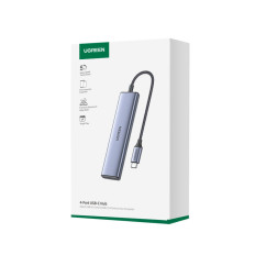 HUB USB-C-Anschlussadapter - 2x USB-A 2x USB-C 20cm grau