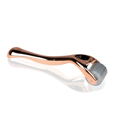 Derma roller para mesoterapia ouro rosa 0,3mm 192 agulhas em titânio
