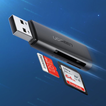 SD TF memóriakártya-olvasó USB 3.0 fekete