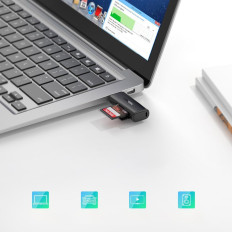 SD TF memóriakártya-olvasó USB 3.0 fekete