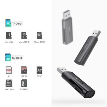 SD TF pomnilniška kartica za USB 3.0 Black